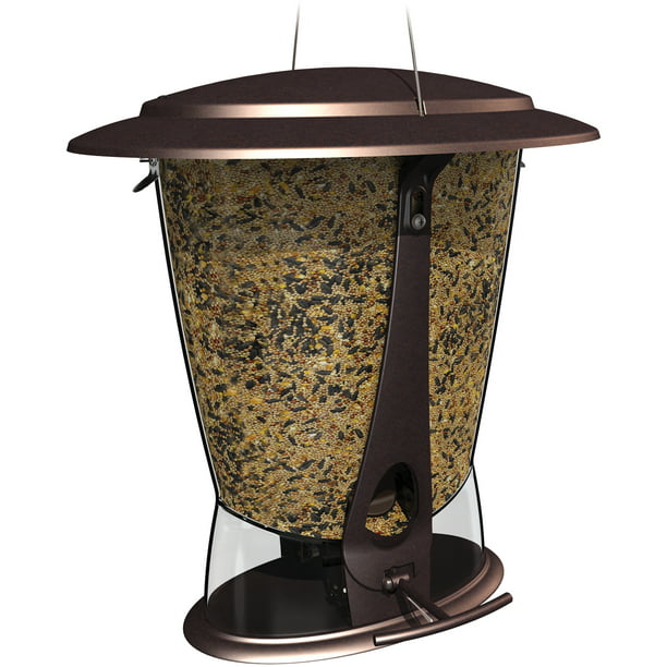 More Birds X-1 Squirrel-Proof Bird Feeder with 4.2-Pound Bird Seed Capacity and Four Feeding Ports 